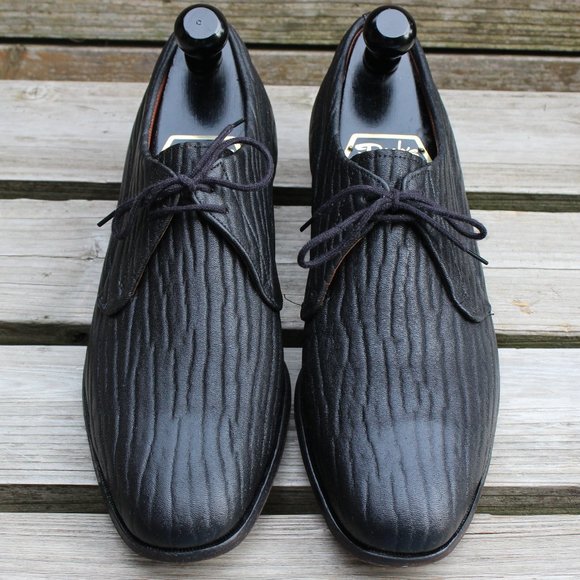 Vtg Dack's Black “Baffin Seal” Leather Derby, Men's 10 D, Made in Canada, EUC - Picture 3 of 12